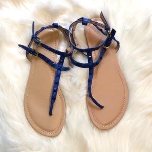 Lulus blue studded strap Sandals